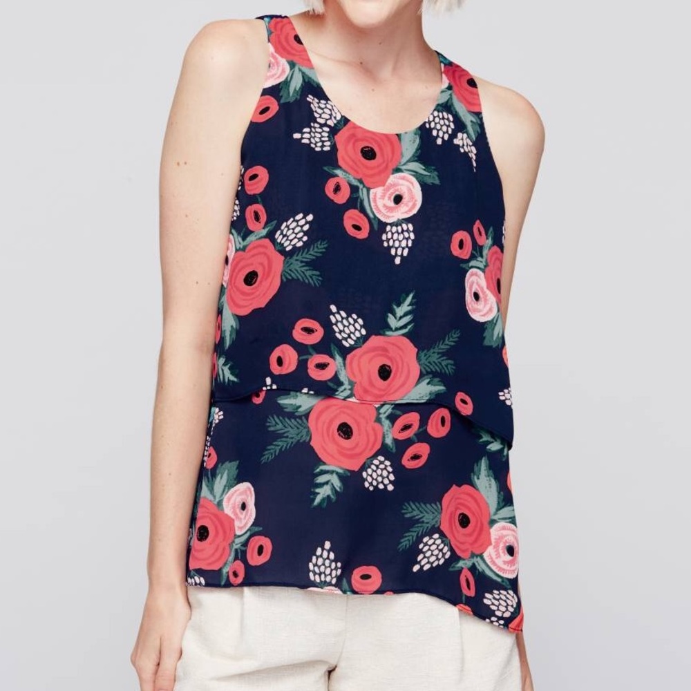 Anthropologie paper crown and rifle floral top
